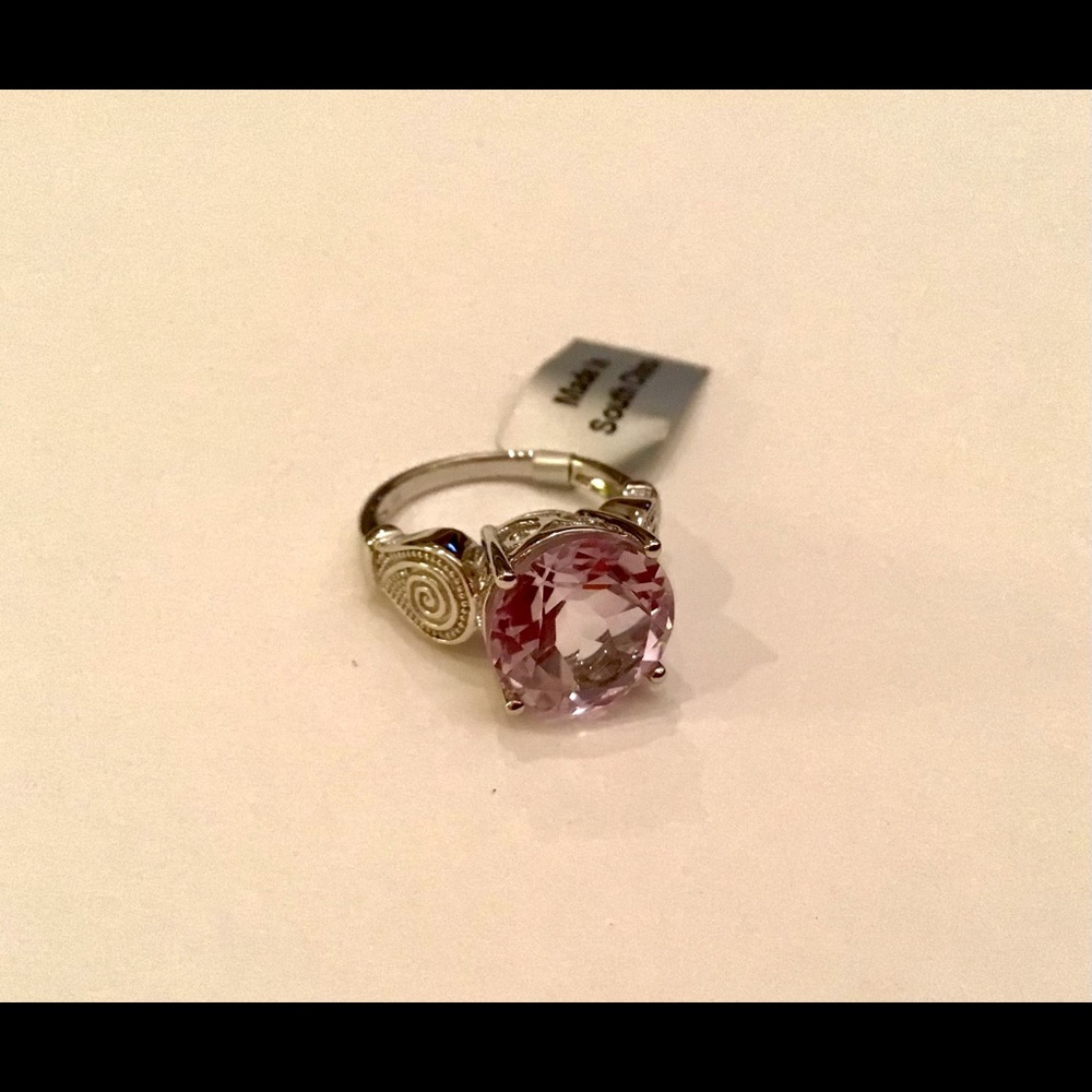 Gorgeous 6ct Rose de France Amethyst Ring sz 7 NEW